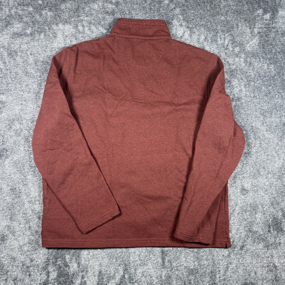 UNTUCKit Mens XL Burgundy Red Heathered 1/4 Snap Pullover Sweatshirt Mock Neck - Picture 3 of 5